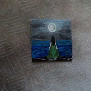 Ocean lady mini canvas painting